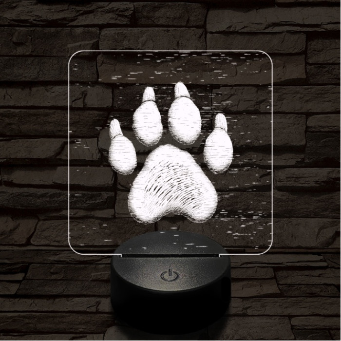 Kutyatappancs 7 színű  3D led lámpa