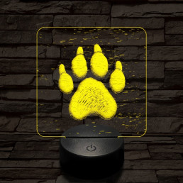 Kutyatappancs 7 színű  3D led lámpa