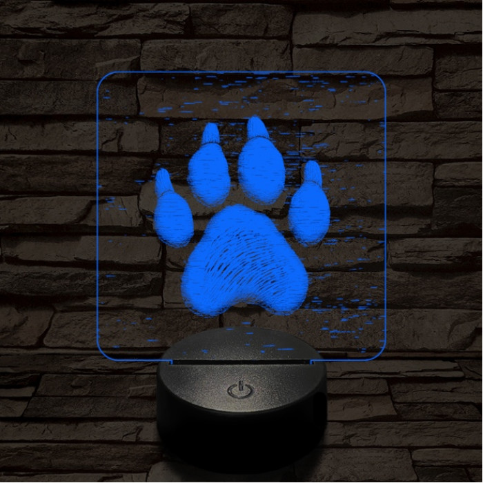 Kutyatappancs 7 színű  3D led lámpa