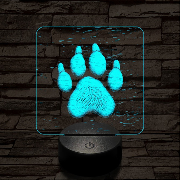 Kutyatappancs 7 színű  3D led lámpa