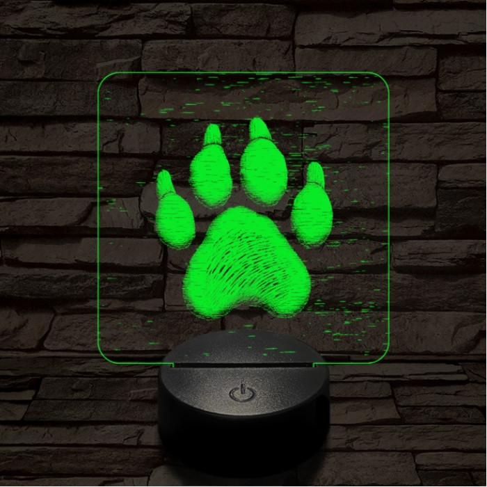 Kutyatappancs 7 színű  3D led lámpa