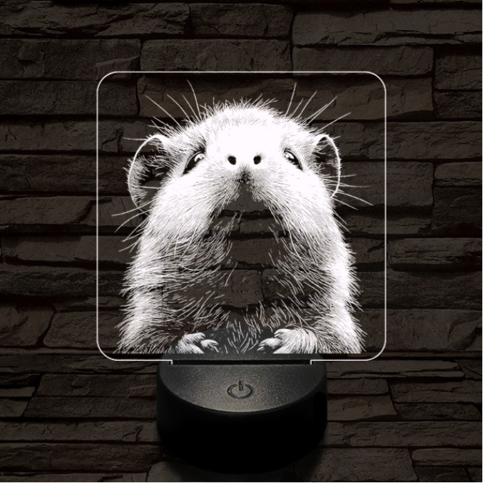 Tengerimalacka 7 színű  3D led lámpa