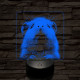 Tengerimalacka 7 színű  3D led lámpa