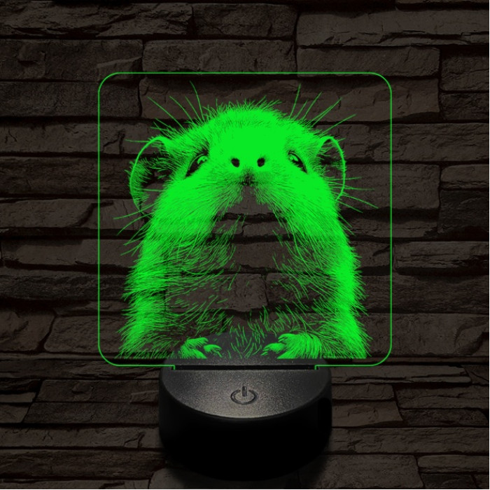 Tengerimalacka 7 színű  3D led lámpa