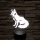 Ülő róka 7 színű  3D led lámpa