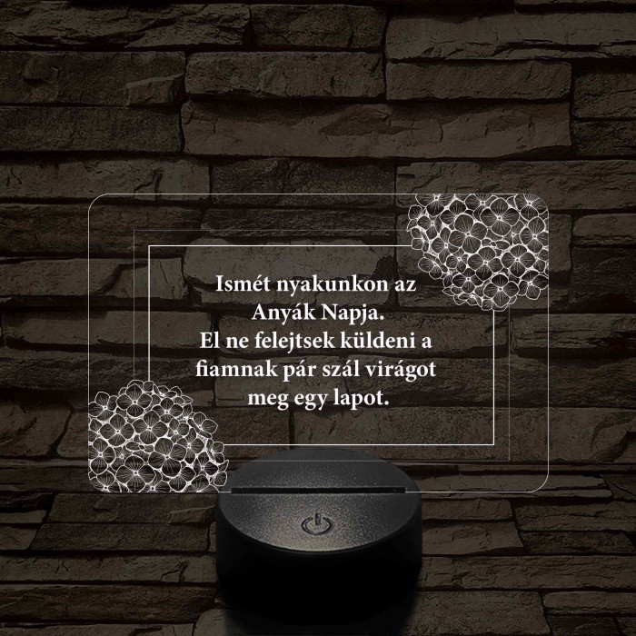 Humoros anyák napi emlékeztető 7 színű 3D led lámpa