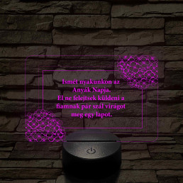 Humoros anyák napi emlékeztető 7 színű 3D led lámpa