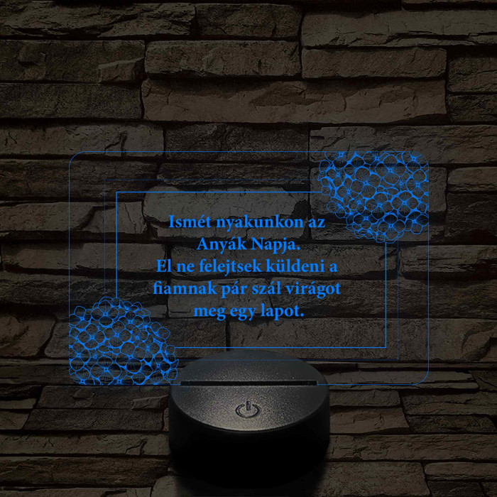 Humoros anyák napi emlékeztető 7 színű 3D led lámpa