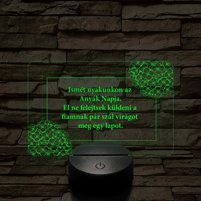 Humoros anyák napi emlékeztető 7 színű 3D led lámpa