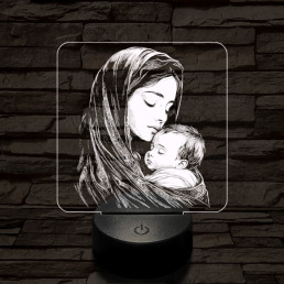 Anyai szeretet 7 színű valósághű 3D led lámpa