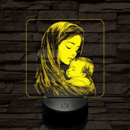 Anyai szeretet 7 színű valósághű 3D led lámpa