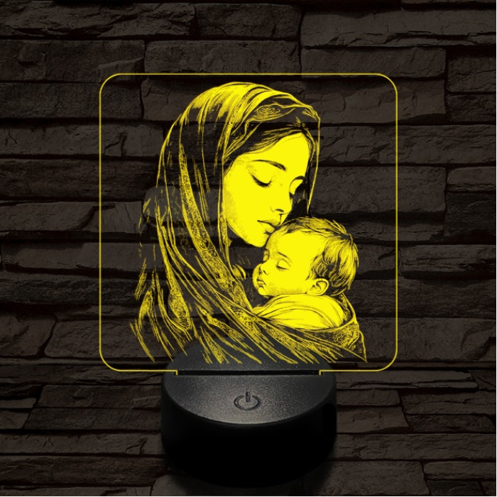 Anyai szeretet 7 színű valósághű 3D led lámpa