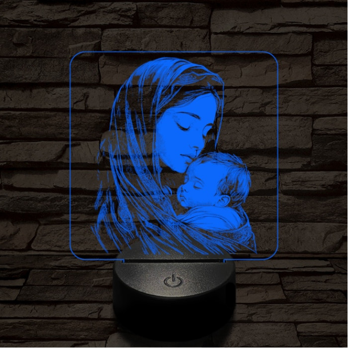 Anyai szeretet 7 színű valósághű 3D led lámpa