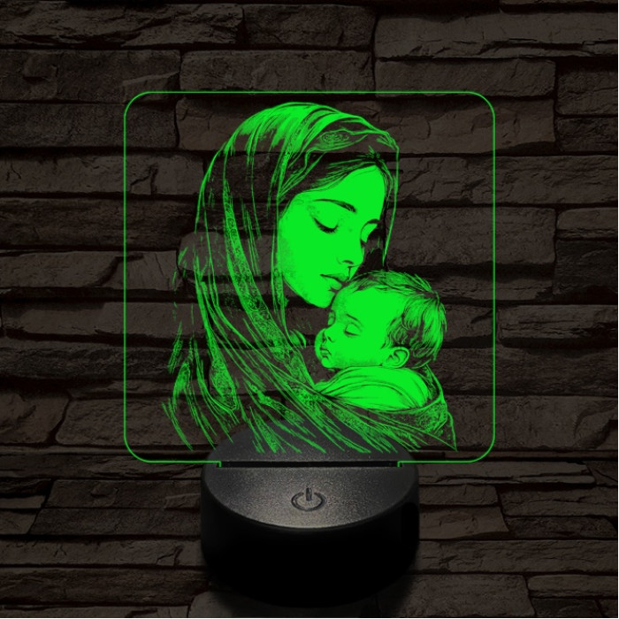 Anyai szeretet 7 színű valósághű 3D led lámpa