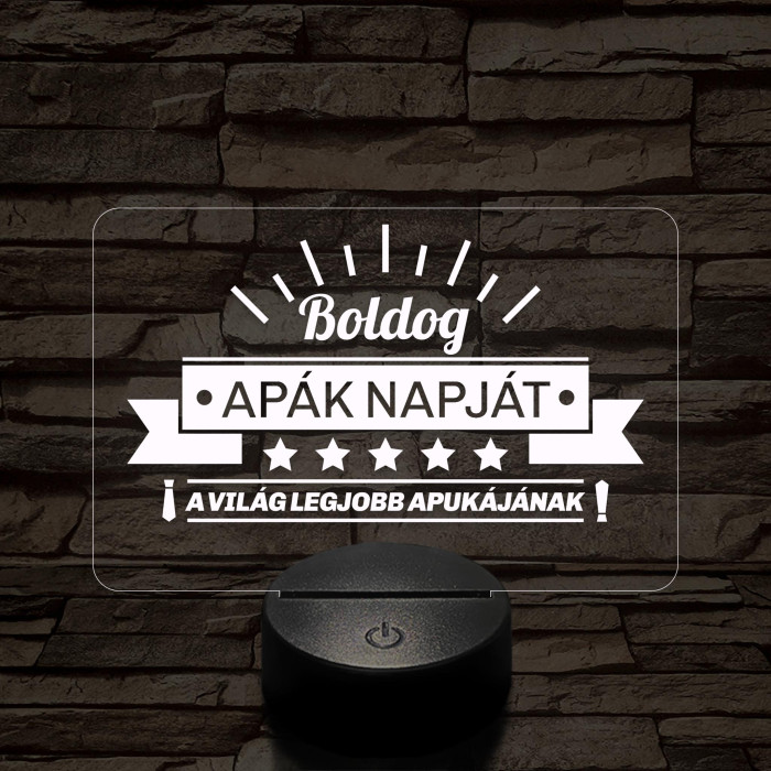A világ legjobb apukája! 7 színű 3D led lámpa