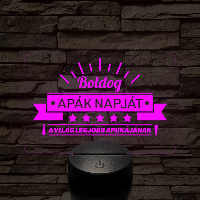 A világ legjobb apukája! 7 színű 3D led lámpa