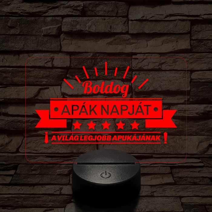 A világ legjobb apukája! 7 színű 3D led lámpa