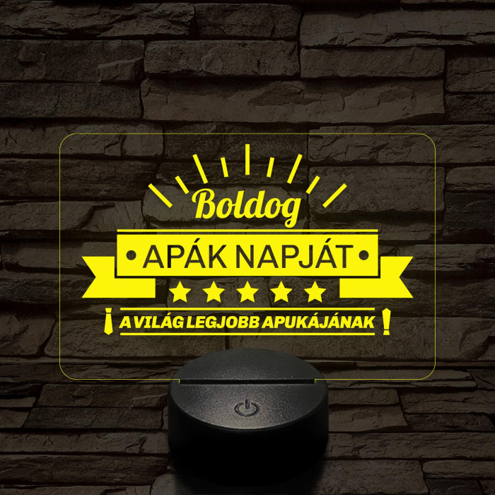A világ legjobb apukája! 7 színű 3D led lámpa