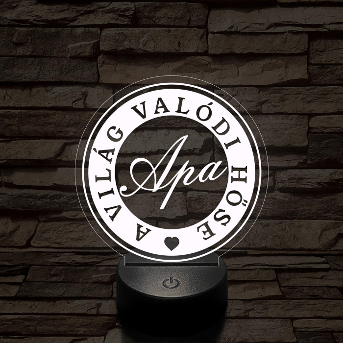 A világ valódi hőse, apa! 7 színű 3D led lámpa