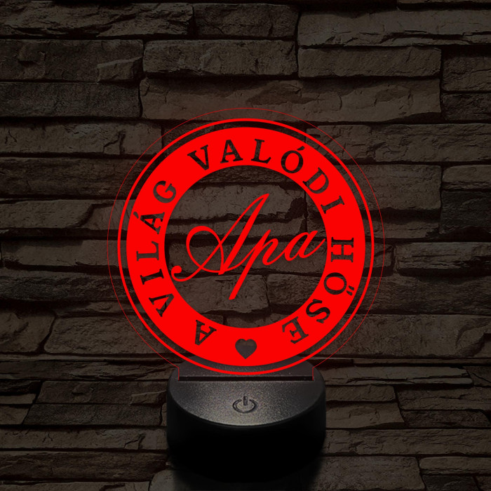 A világ valódi hőse, apa! 7 színű 3D led lámpa