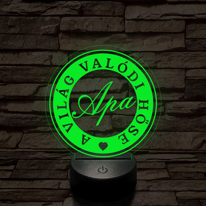 A világ valódi hőse, apa! 7 színű 3D led lámpa