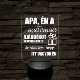 Apák napi humoros feliratú 7 színű 3D led lámpa