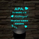 Apák napi humoros feliratú kislányod szív 7 színű 3D led lámpa