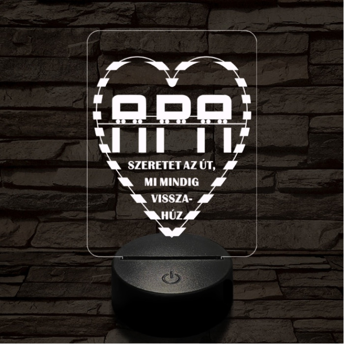 Apai szeretet útja 7 színű 3D led lámpa