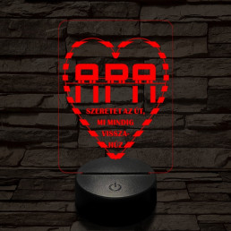 Apai szeretet útja 7 színű 3D led lámpa