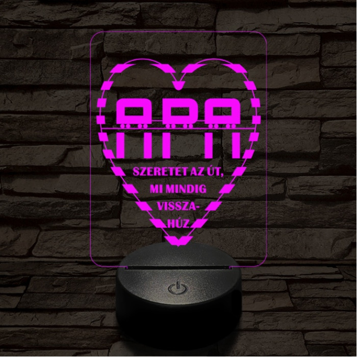 Apai szeretet útja 7 színű 3D led lámpa