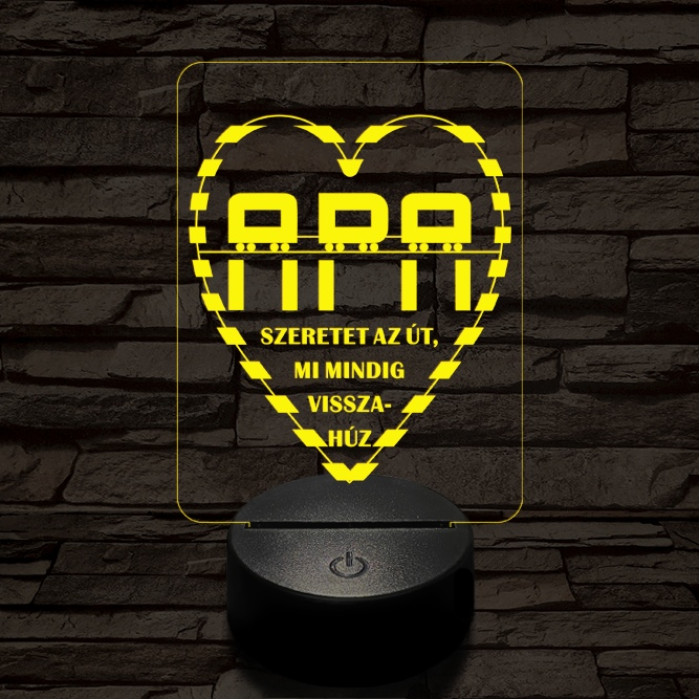 Apai szeretet útja 7 színű 3D led lámpa