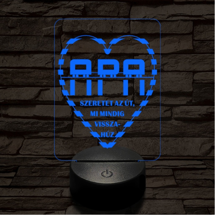 Apai szeretet útja 7 színű 3D led lámpa
