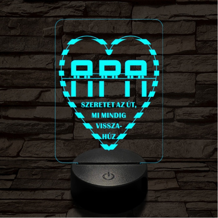 Apai szeretet útja 7 színű 3D led lámpa