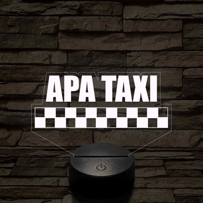 APA TAXI 7 színű 3D led lámpa