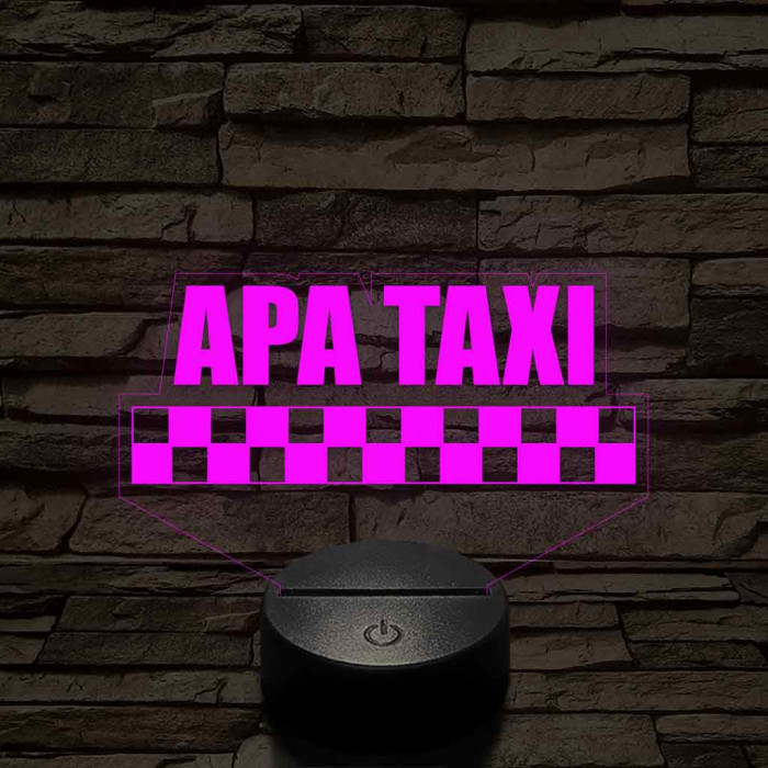 APA TAXI 7 színű 3D led lámpa