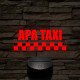 APA TAXI 7 színű 3D led lámpa