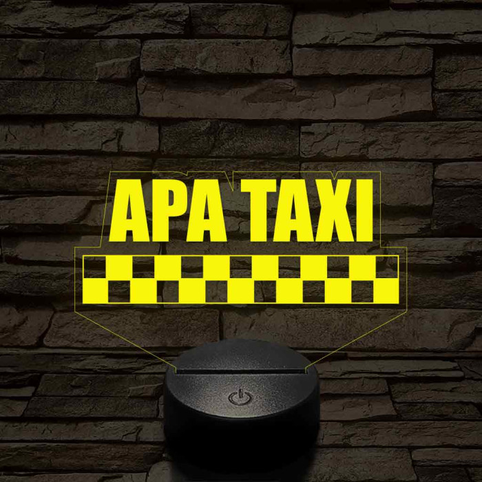 APA TAXI 7 színű 3D led lámpa