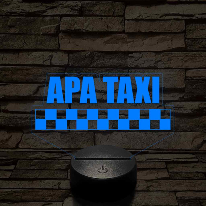APA TAXI 7 színű 3D led lámpa