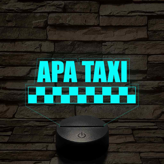 APA TAXI 7 színű 3D led lámpa