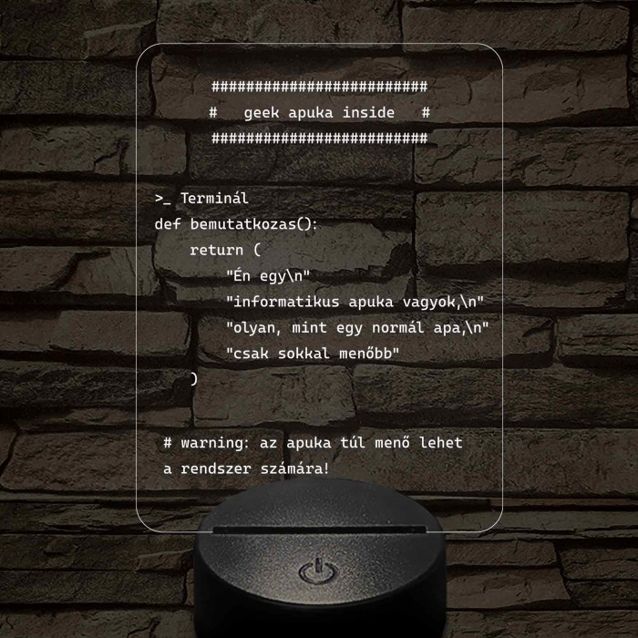 Humoros informatikus apa lámpa - 7 színű, színváltós 3D LED lámpa