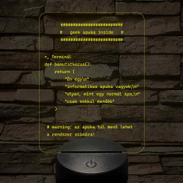 Humoros informatikus apa lámpa - 7 színű, színváltós 3D LED lámpa