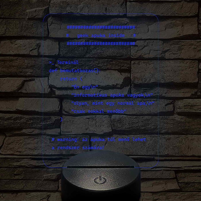 Humoros informatikus apa lámpa - 7 színű, színváltós 3D LED lámpa