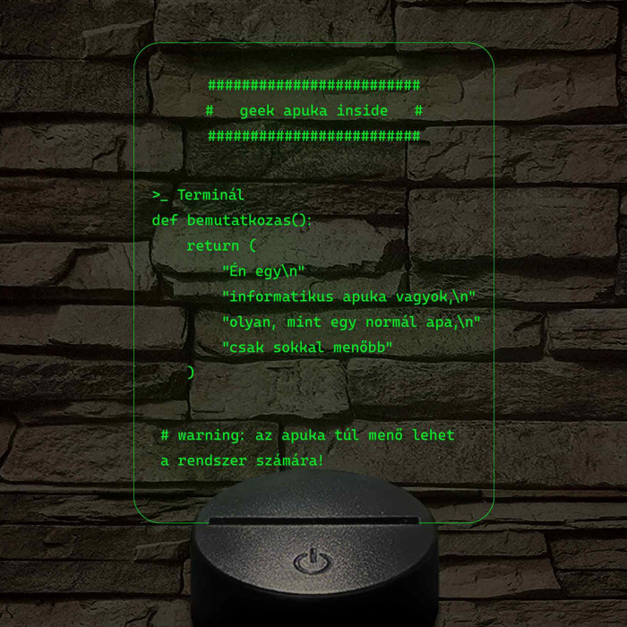 Humoros informatikus apa lámpa - 7 színű, színváltós 3D LED lámpa