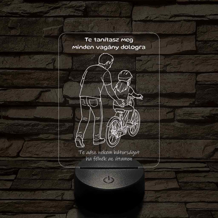 Apa bringa kislányos 7 színű 3D led lámpa