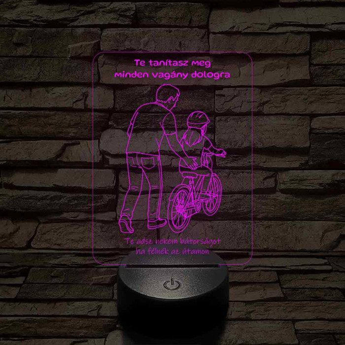 Apa bringa kislányos 7 színű 3D led lámpa