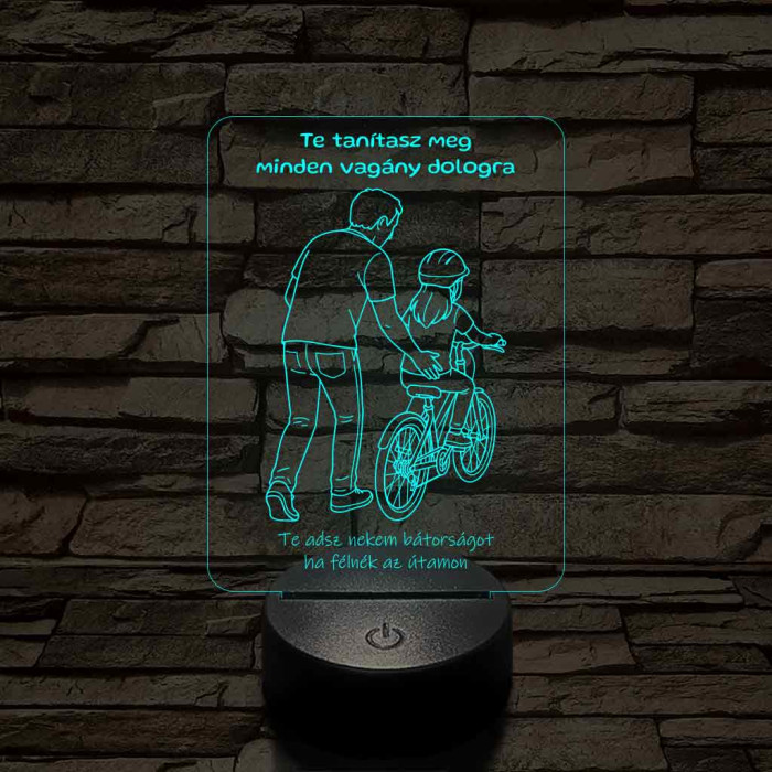 Apa bringa kislányos 7 színű 3D led lámpa