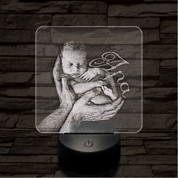 Apa tenyerében 7 színű 3D led lámpa