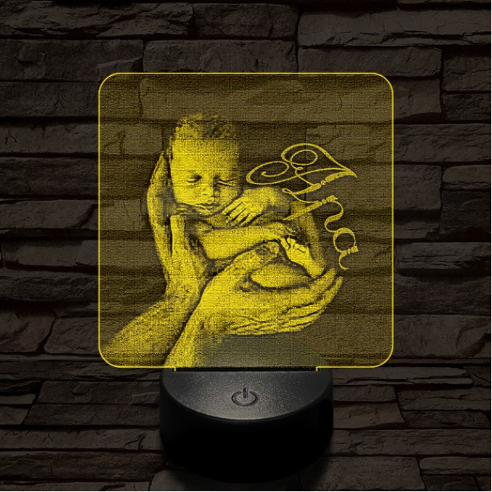 Apa tenyerében 7 színű 3D led lámpa