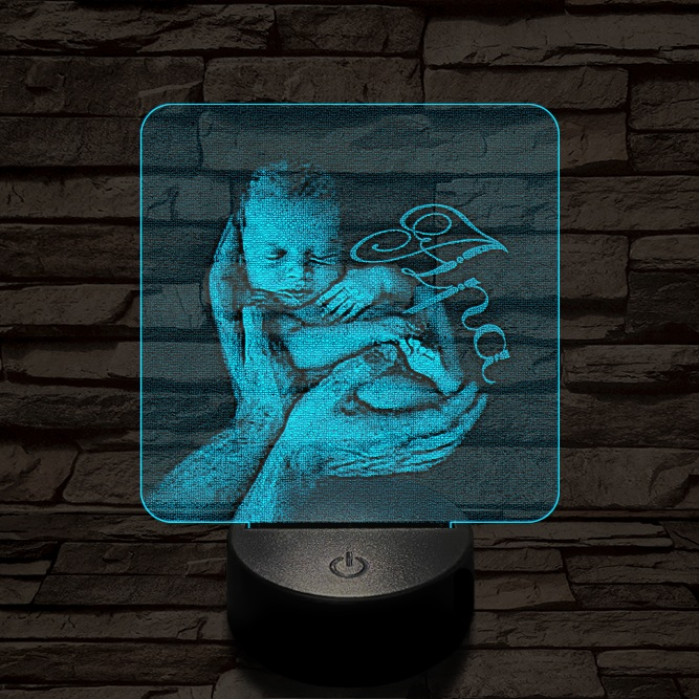 Apa tenyerében 7 színű 3D led lámpa