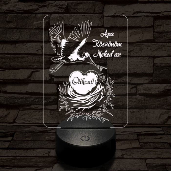 Apa otthont teremt 7 színű 3D led lámpa